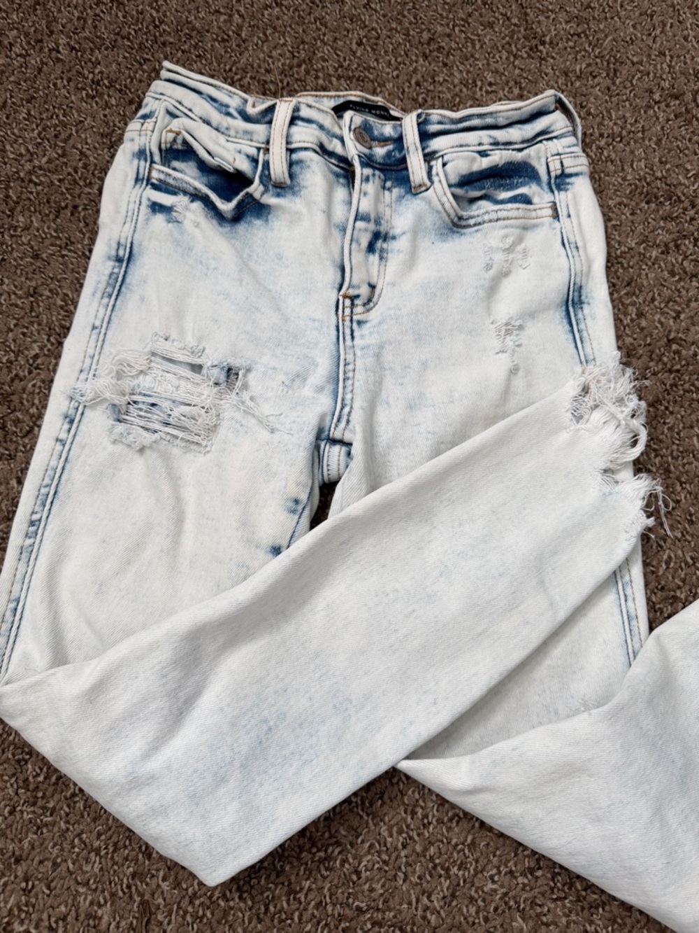 Flying Monkey Light Blue Distressed Skinny Jeans